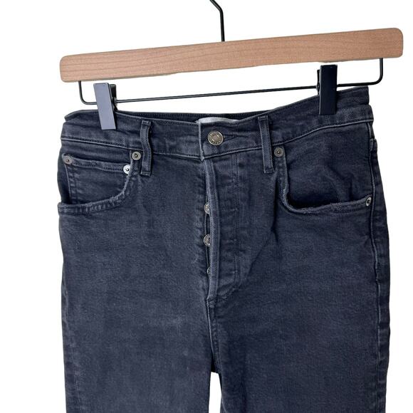 AGOLDE RILEY HIGH RISE STRAIGHT CROP (STRETCH) IN PANORAMIC Button Fly Size 25 - Picture 10 of 13